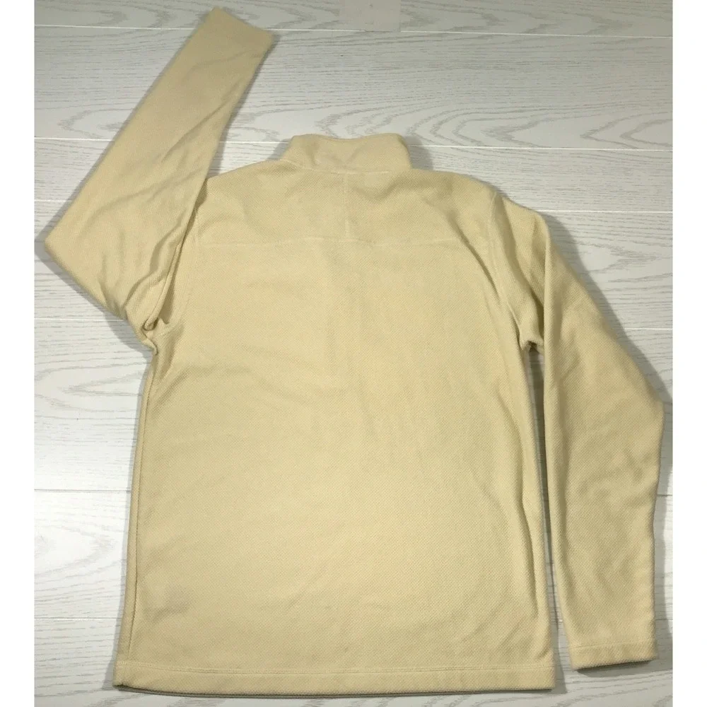The North Face Quarter Zip Pullover Mens M Beige Waffle Knit Mock Neck Sweater
